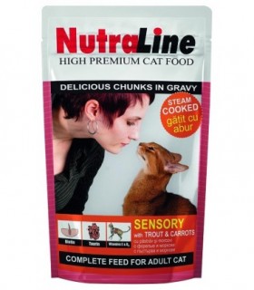 NUTRALINE CAT PLIC SENSORY PASTRAV/MORCOVI 100 G